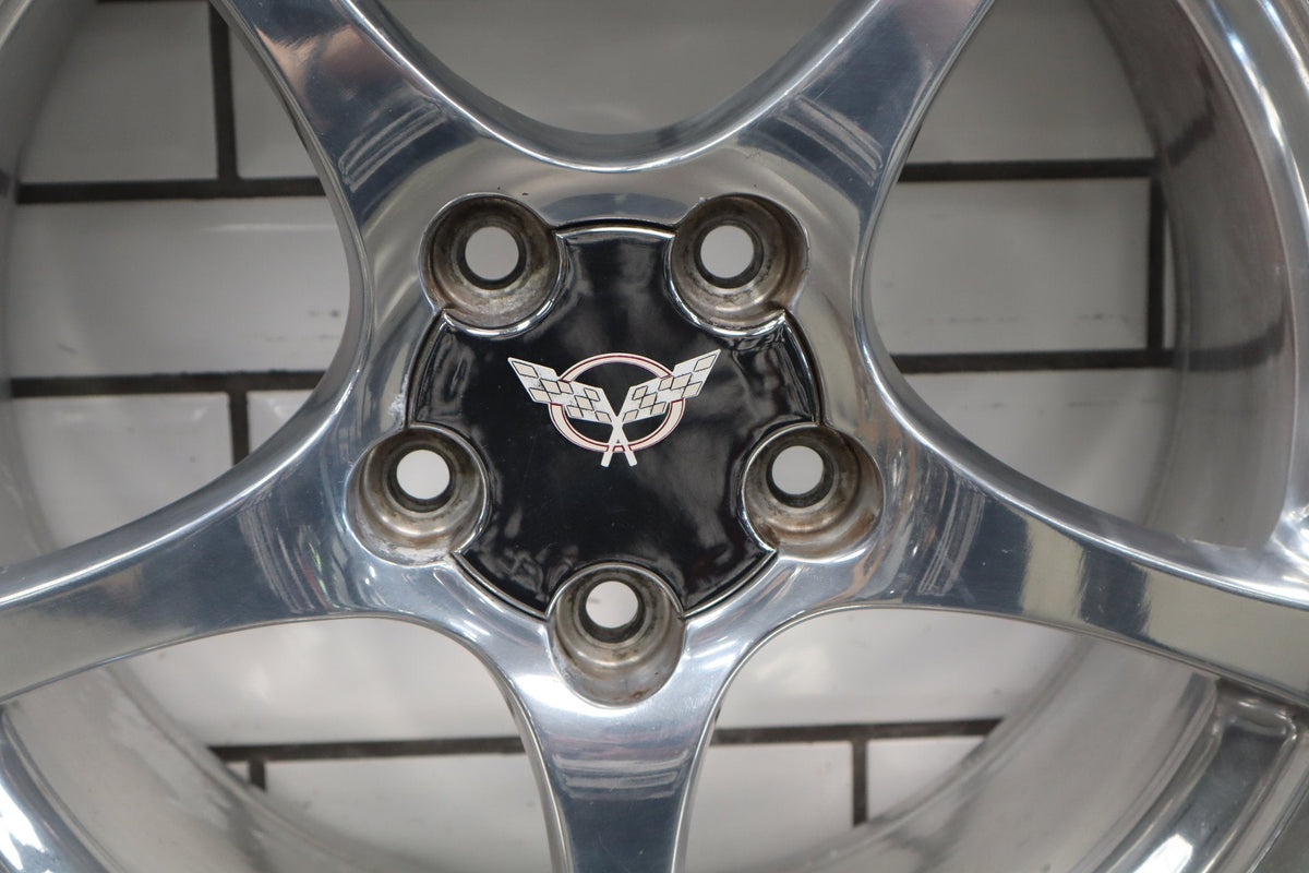 2000-2004 Chevrolet Corvette C5 Rear 18x9.5" OEM 5 Spoke Wheel | Polished
