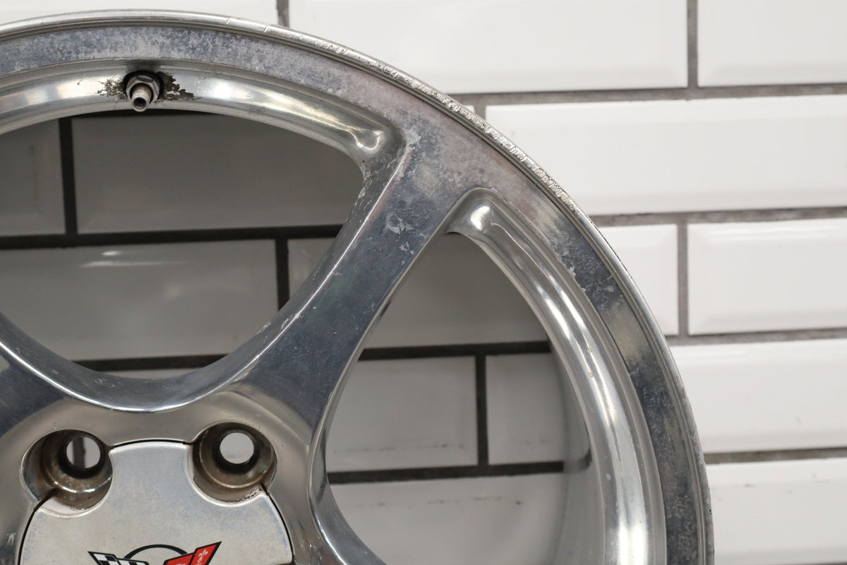 2000-2004 Chevrolet Corvette C5 Rear 18x9.5" OEM 5 Spoke Wheel | Polished