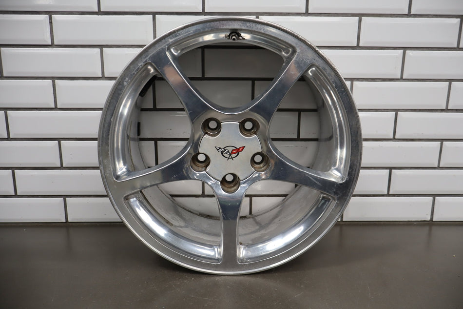 2000-2004 Chevrolet Corvette C5 Rear 18x9.5" OEM 5 Spoke Wheel | Polished