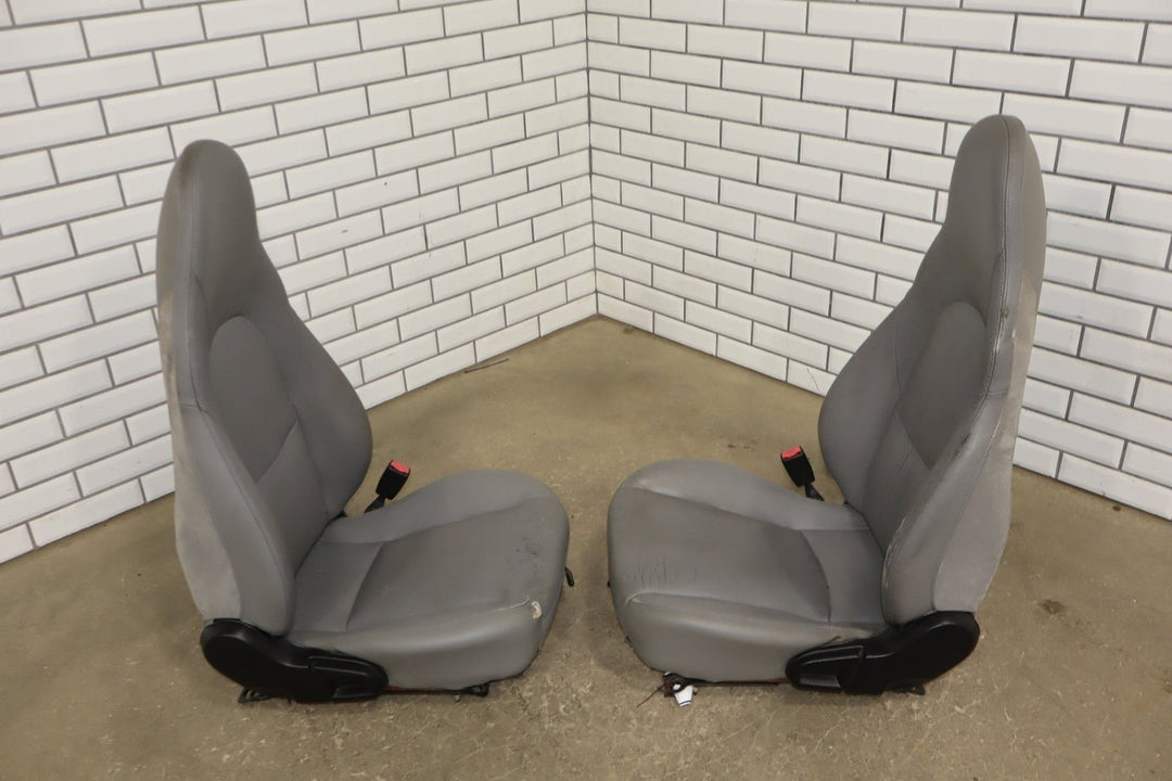 2001 - 2005 Mazda Miata NB Pair Manual Leather Bucket Seats *Gray C8
