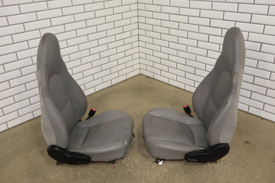 2001 - 2005 Mazda Miata NB Pair Manual Leather Bucket Seats *Gray C8