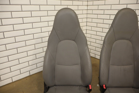 2001 - 2005 Mazda Miata NB Pair Manual Leather Bucket Seats *Gray C8