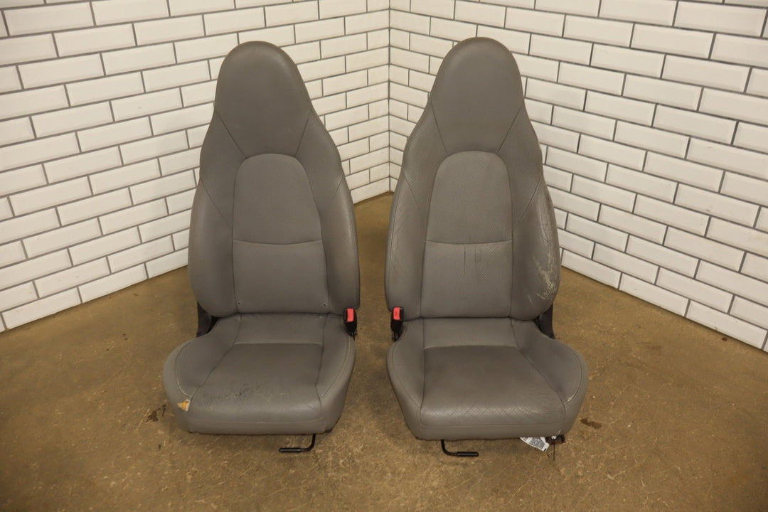 2001 - 2005 Mazda Miata NB Pair Manual Leather Bucket Seats *Gray C8