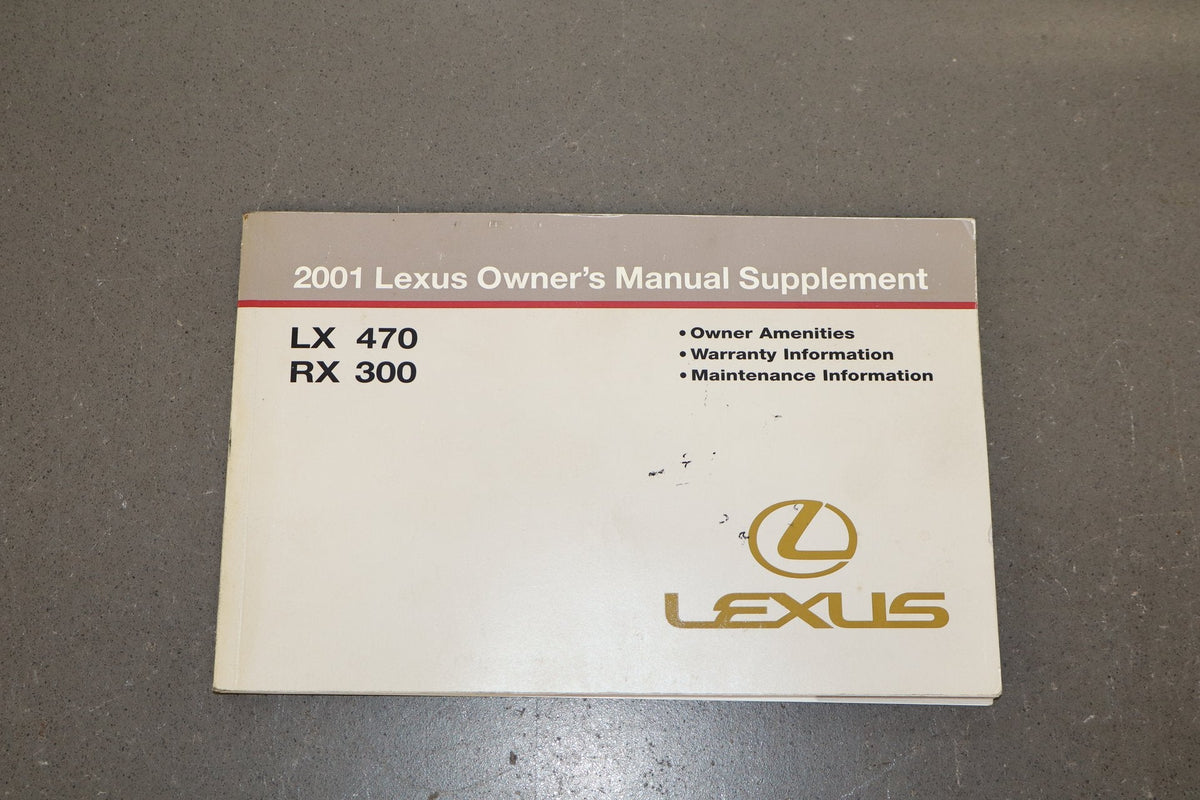 2001 Lexus LX470 Owners Manual Set w/ Supplement & Leather Case OEM