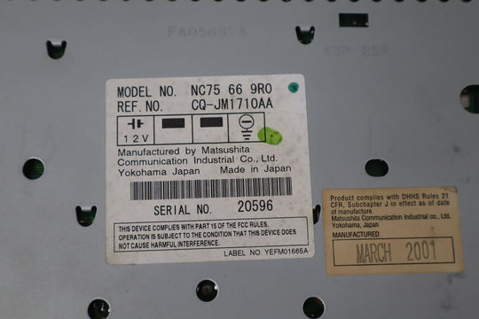 2001 Mazda Miata NB Bose AM - FM - CD Player *CD Non - Working* OEM NC75669R0