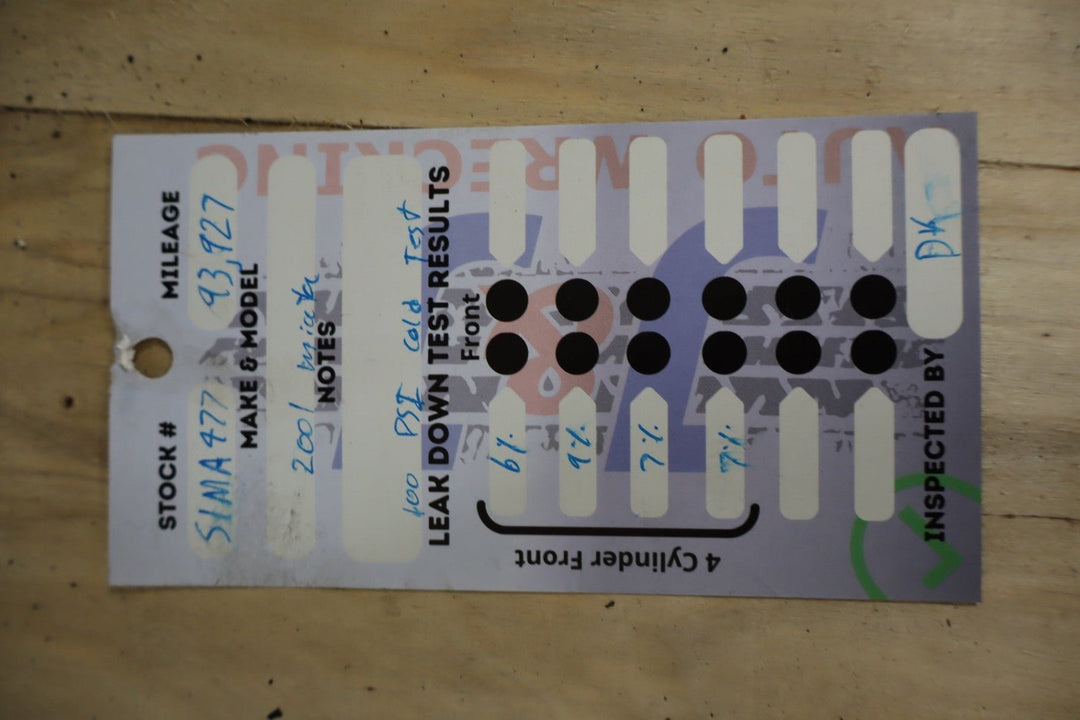 2001 Mazda MX - 5 Miata 1.8L 4 - Cylinder (BP - Z3) Engine W/Accessories OEM