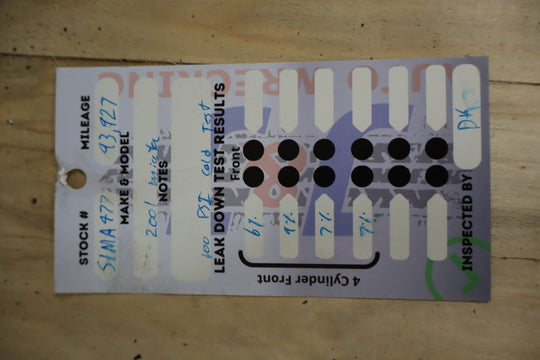 2001 Mazda MX - 5 Miata 1.8L 4 - Cylinder (BP - Z3) Engine W/Accessories OEM