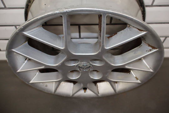 2002 - 2003 Mazda Miata NB Single (1) 16x6.5 Wheel Silver Twin 7 - Spokes *Curbed*