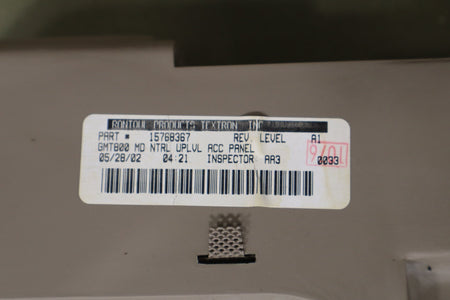 2002 Chevrolet Silverado 2500 Right Rear Door Trim Panel Tan 522