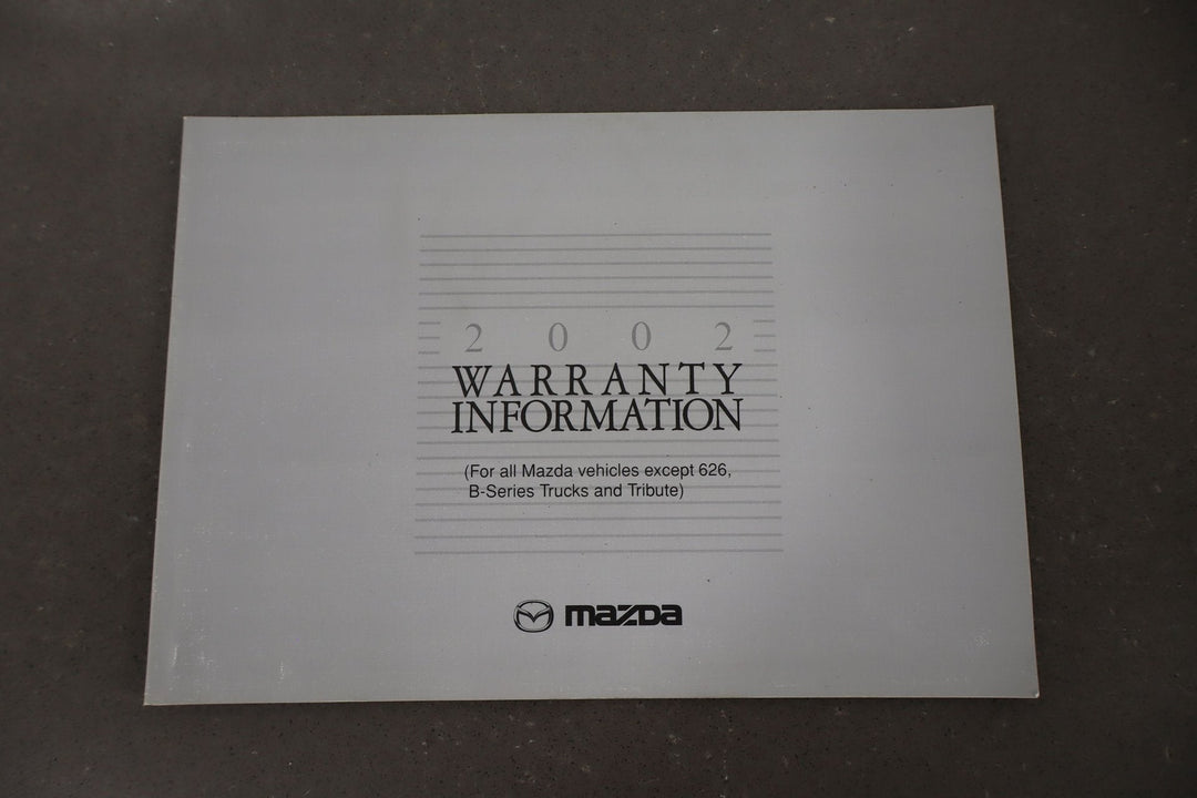 2002 Mazda Miata NB Owners Manual Warranty Info & Pouch