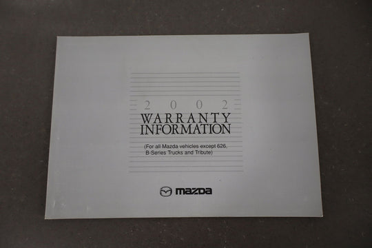 2002 Mazda Miata NB Owners Manual Warranty Info & Pouch
