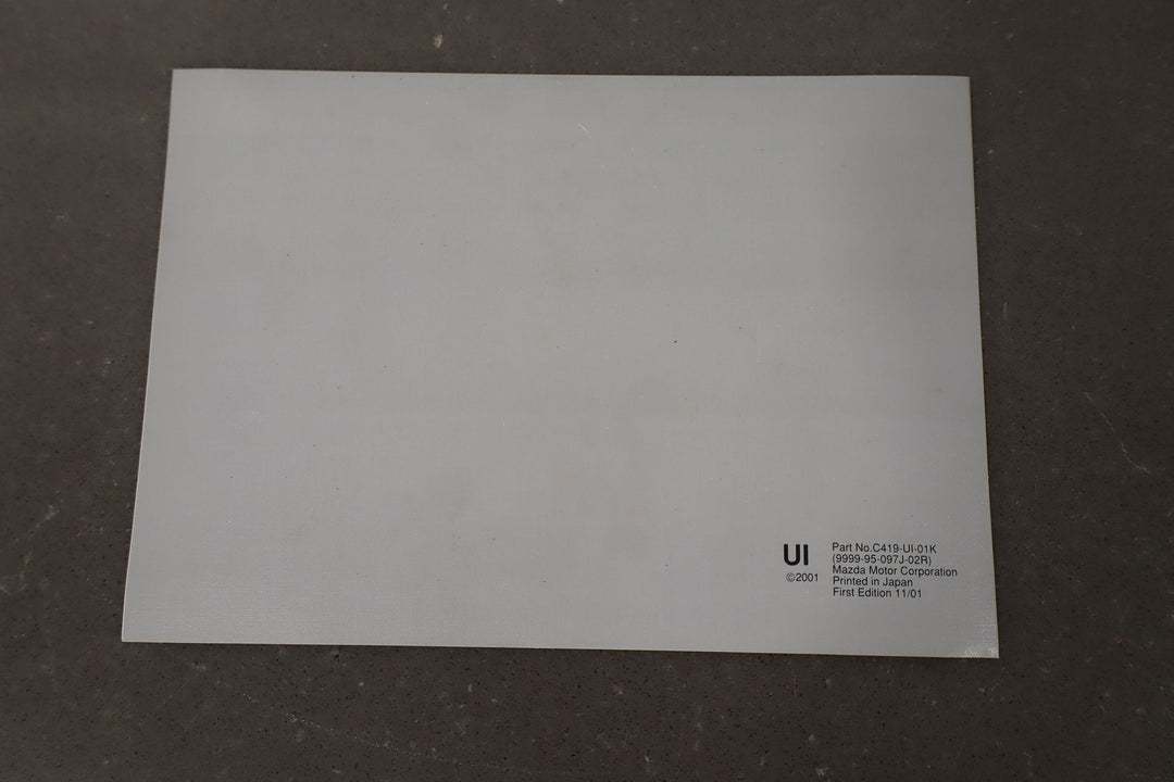 2002 Mazda Miata NB Owners Manual Warranty Info & Pouch