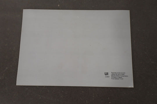 2002 Mazda Miata NB Owners Manual Warranty Info & Pouch