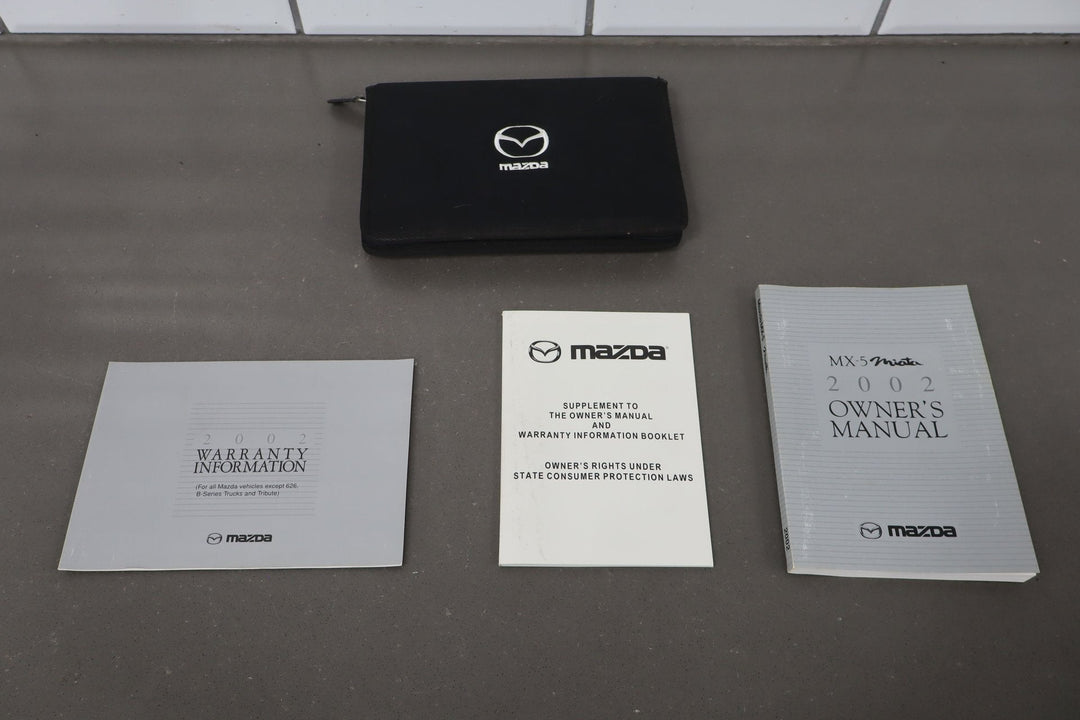 2002 Mazda Miata NB Owners Manual Warranty Info & Pouch