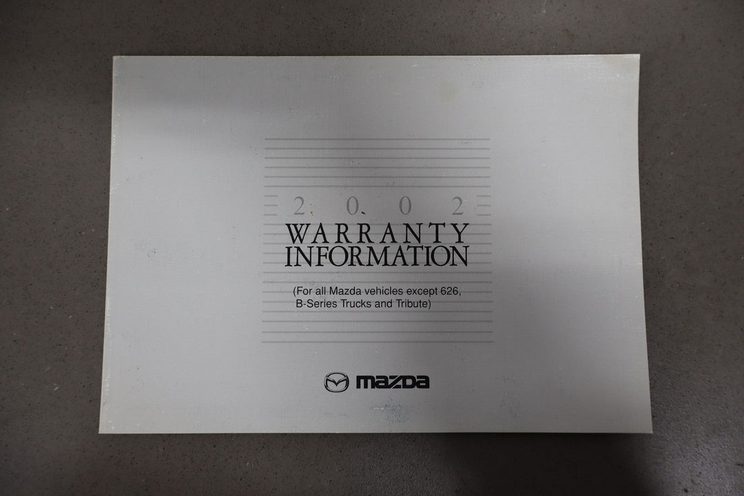 2002 Mazda Miata NB Special Edition Owners Manual & Warranty Info