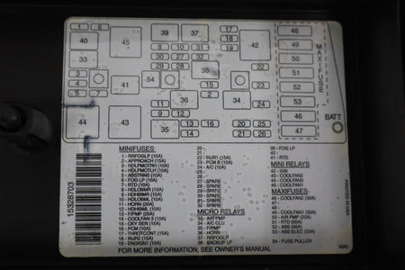 2003-2004 Chevrolet Corvette C5- Engine Fuse Box 10316193
