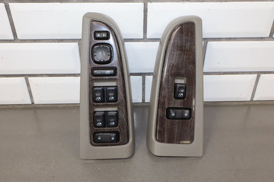 2003 - 2005 GMC Yukon Denali Front Door Pair Woodgrain Stone Gray