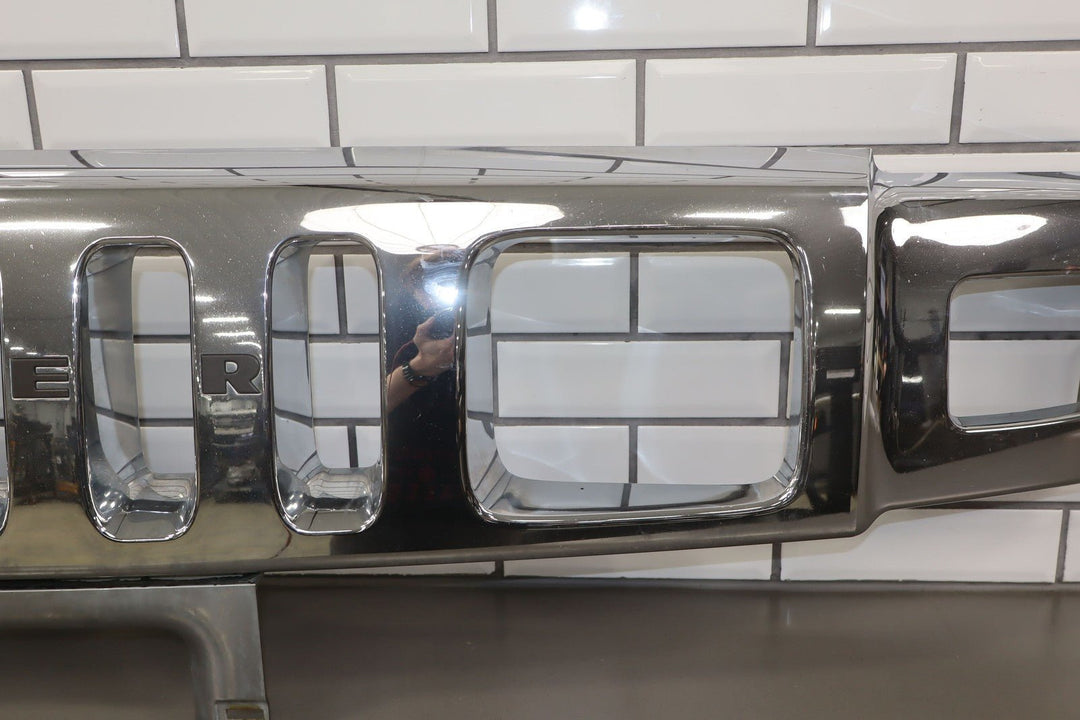 2003 - 2007 Hummer H2 OEM Upper Headlight Bumper Grille (Chrome) *Weathered*