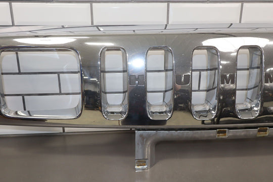 2003 - 2007 Hummer H2 OEM Upper Headlight Bumper Grille (Chrome) *Weathered*
