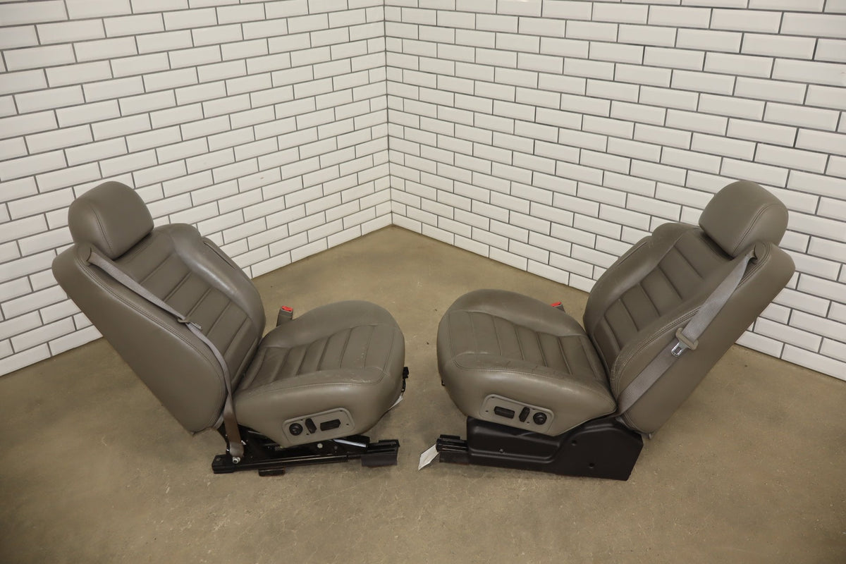 2003-2007 Hummer H2 SUV Leather Seats Set 1st & 2nd Row Wheat