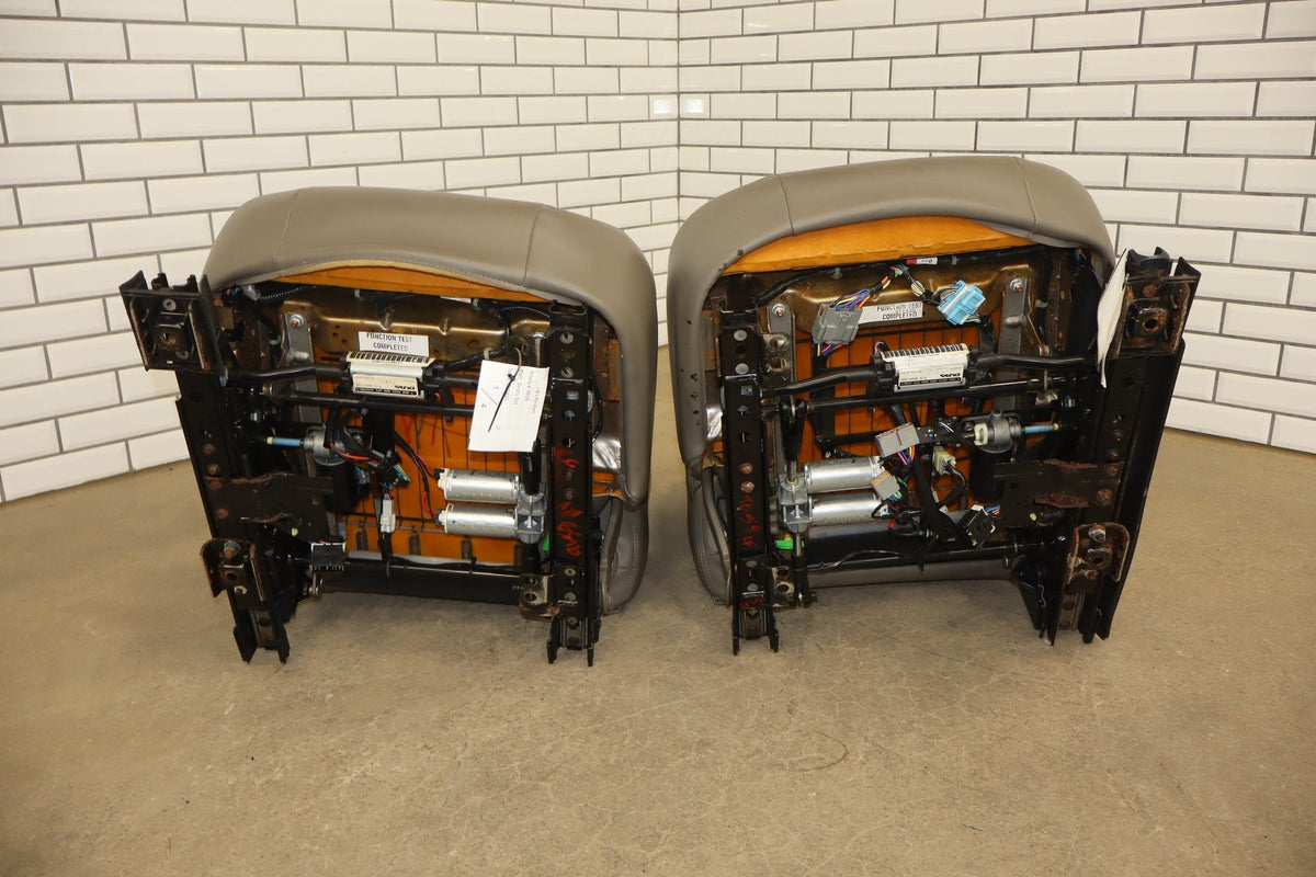 2003-2007 Hummer H2 SUV Leather Seats Set 1st & 2nd Row Wheat