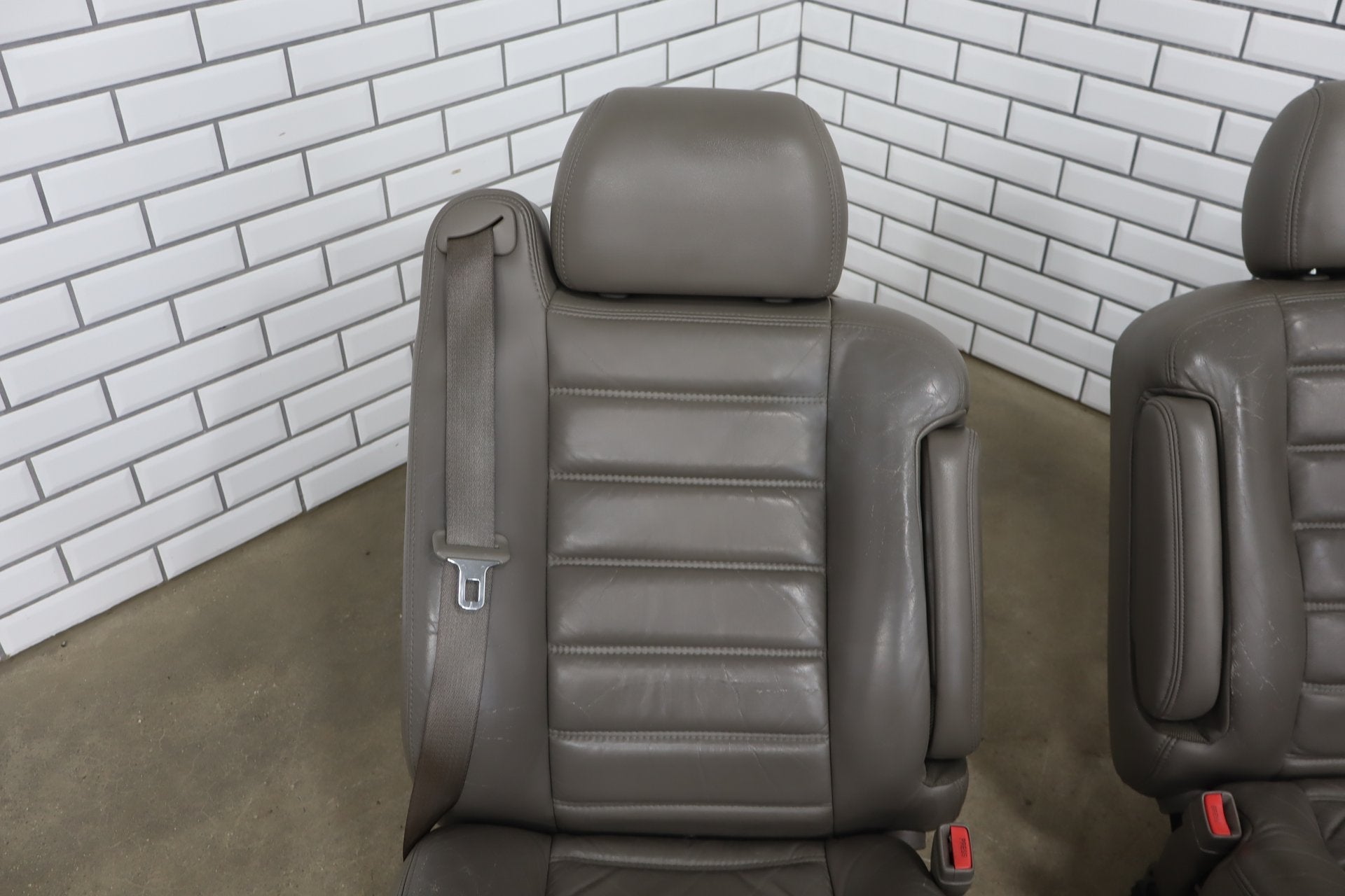 2003-2007 Hummer H2 SUV Leather Seats Set 1st & 2nd Row Wheat