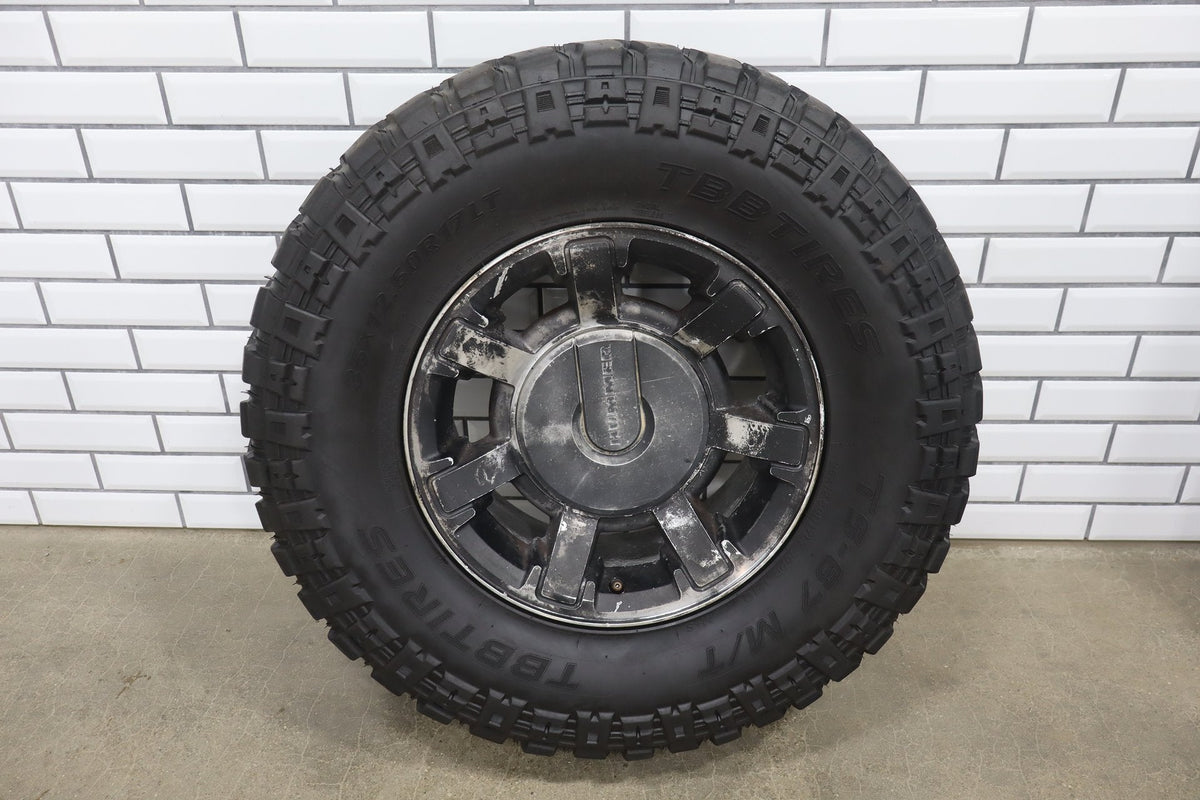 2003-2009 Hummer H2 17x8.5" OEM Wheel &amp; Tire Set- Poorly Painted 35x12.50-17 x4