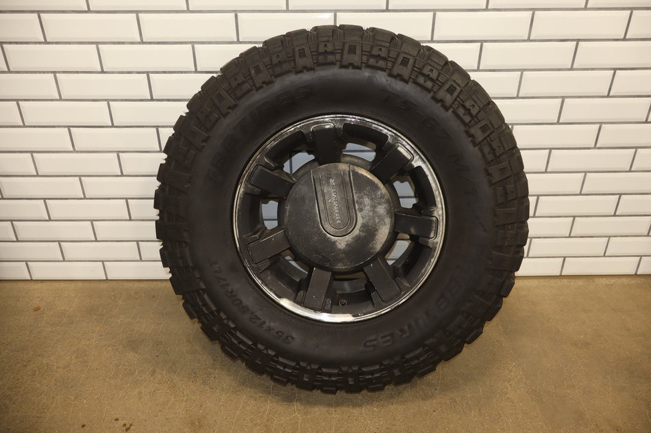 2003-2009 Hummer H2 17x8.5" OEM Wheel &amp; Tire Set- Poorly Painted 35x12.50-17 x4
