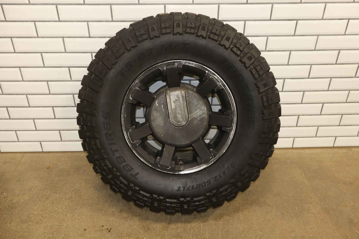 2003-2009 Hummer H2 17x8.5" OEM Wheel &amp; Tire Set- Poorly Painted 35x12.50-17 x4