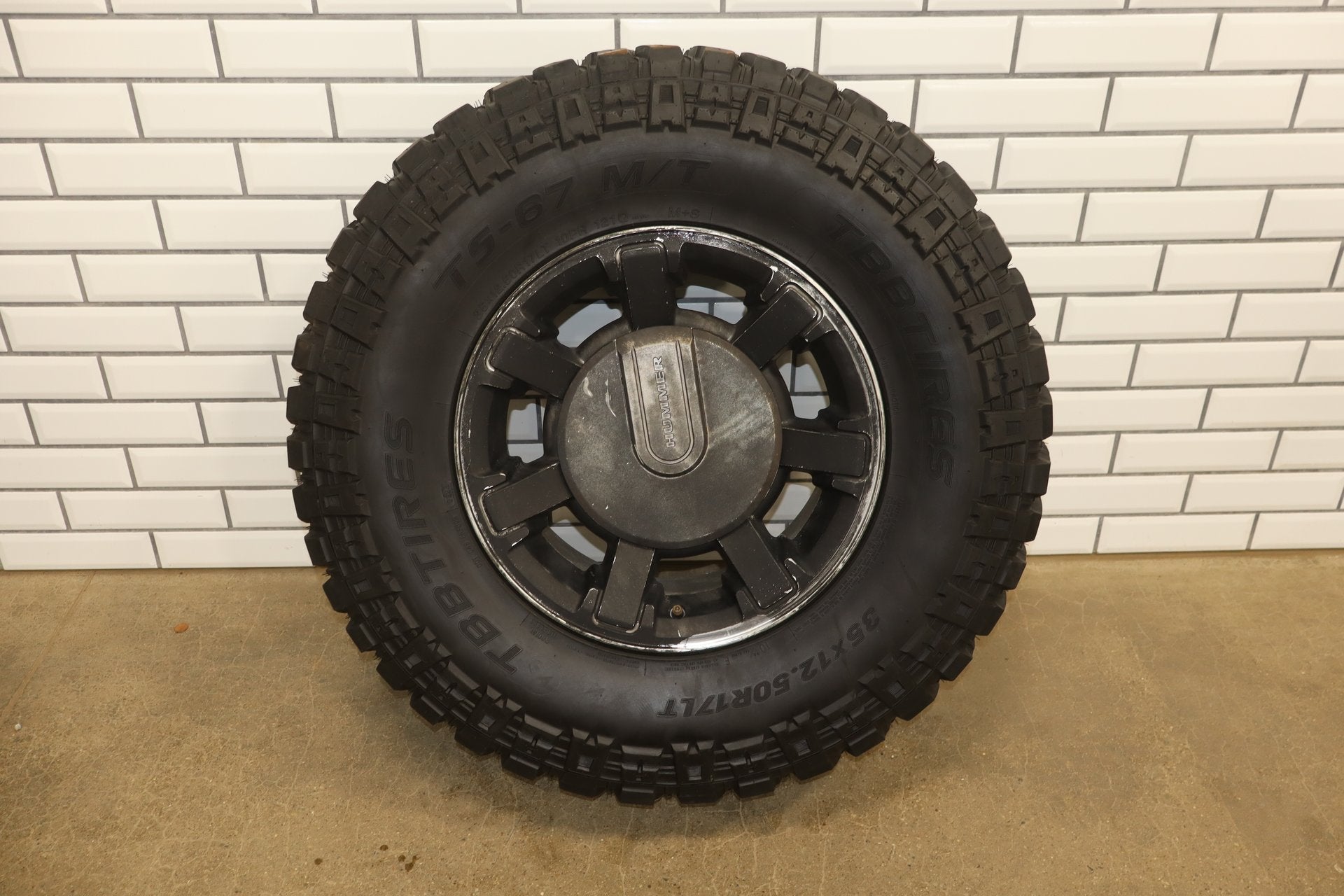2003-2009 Hummer H2 17x8.5" OEM Wheel &amp; Tire Set- Poorly Painted 35x12.50-17 x4