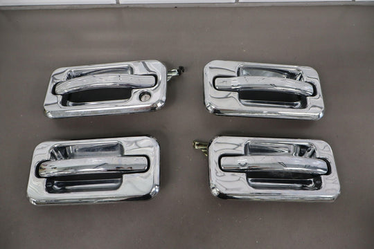 2003 - 2009 Hummer H2 Exterior Door Handles Set Of 4 (Black/Aftermarket Chrome)