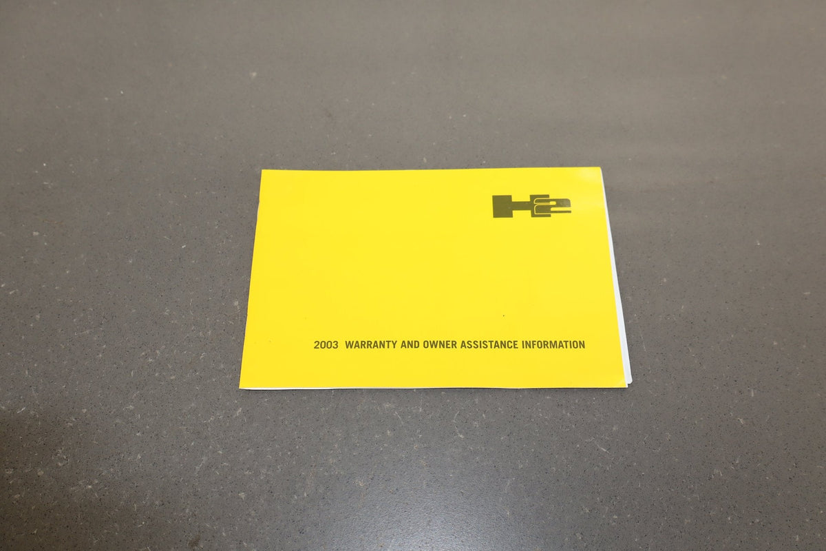 2003 Hummer H2 Owners Manual OEM