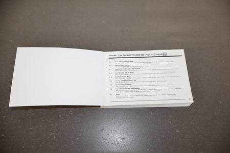 2003 Hummer H2 Owners Manual OEM