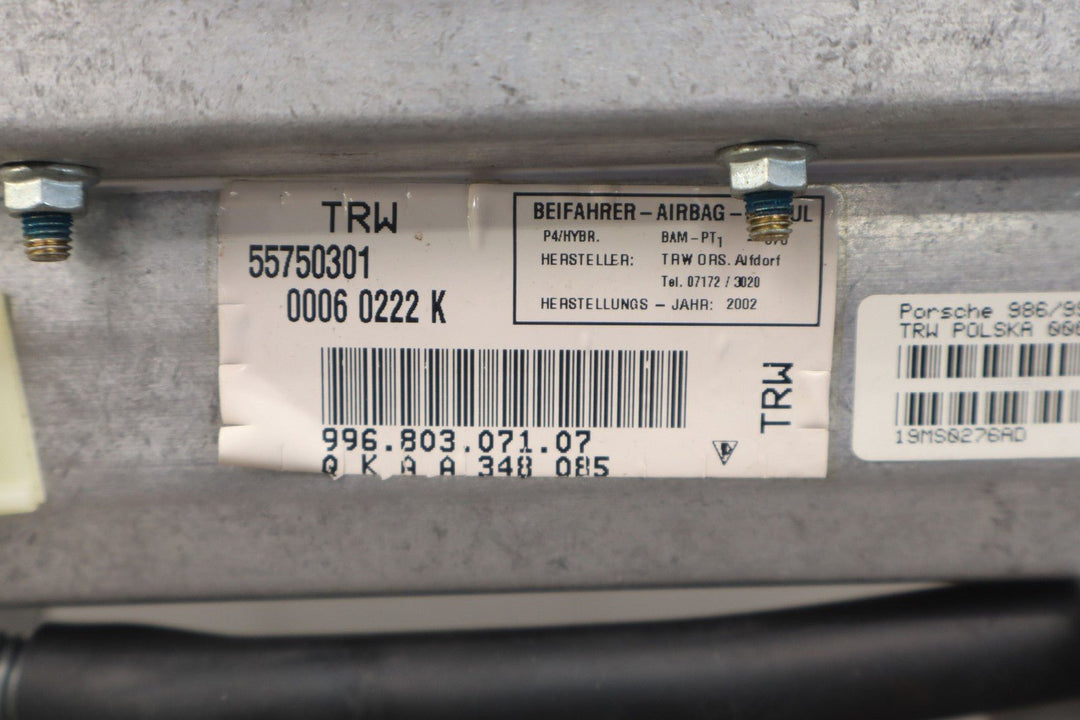 2003 Porsche 911 Boxster Right Passenger Dash Mounted Airbag