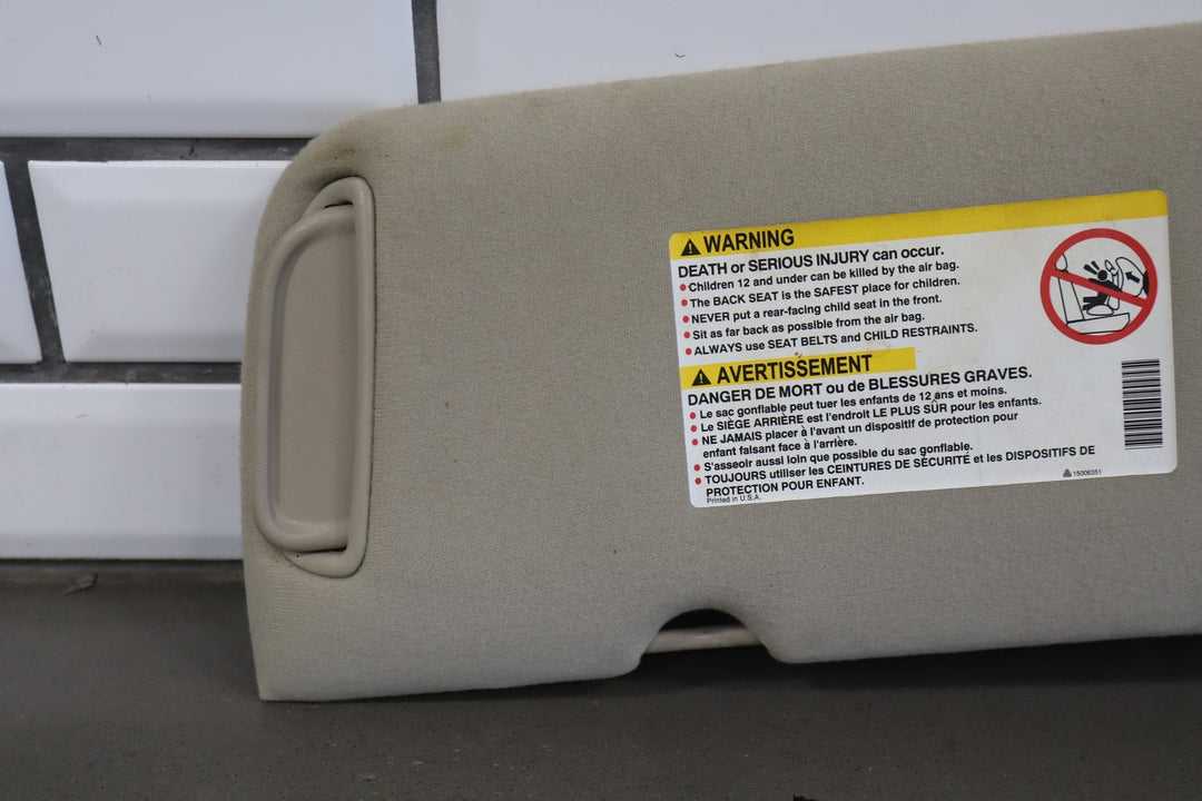 2004 Chevrolet Silverado 2500 Sun Visor Pair Left/Right Medium Gray 922