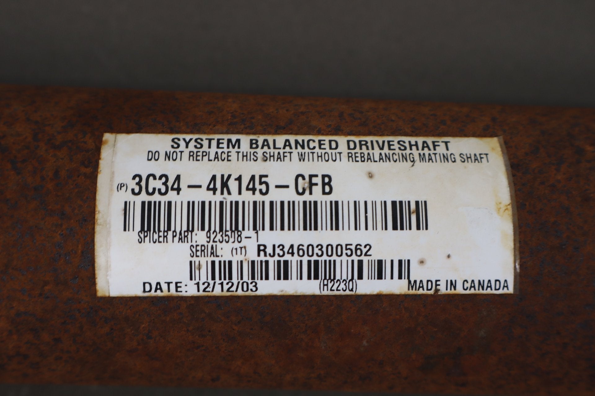 2004 Ford F-250 F-350 4x4 156" Diesel Rear Drive Shaft Assembly OEM