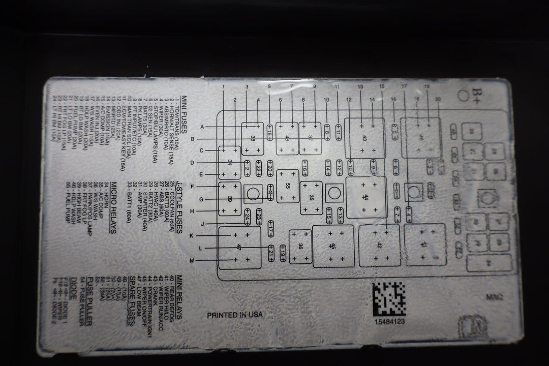 2005 - 2007 C6 Corvette Engine Fuse Relay Junction Box