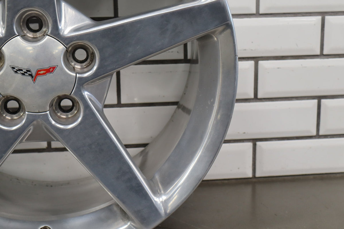 2005-2007 Chevrolet Corvette C6 Rear 19x10 OEM 5 Spoke Wheel | Polished