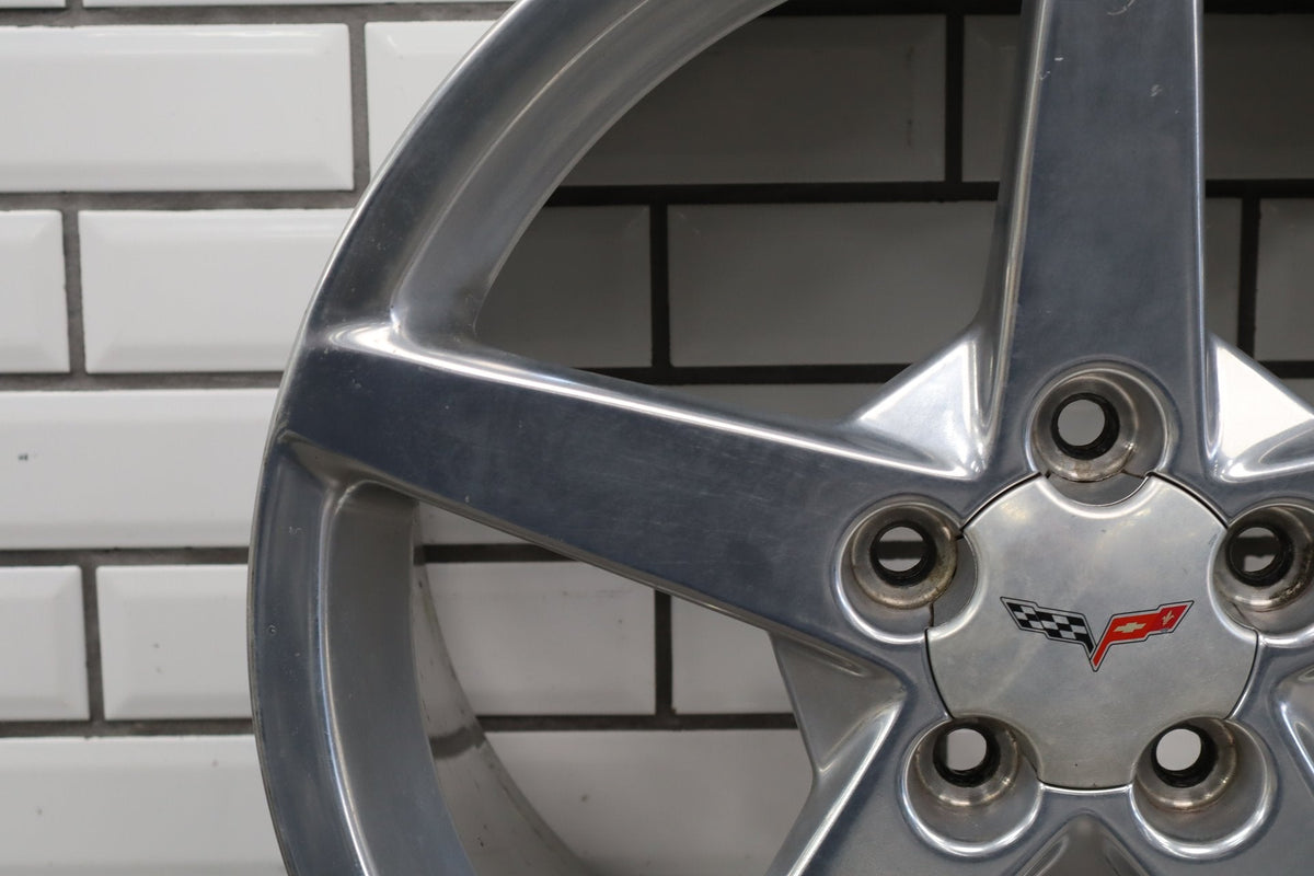 2005-2007 Chevrolet Corvette C6 Rear 19x10 OEM 5 Spoke Wheel | Polished