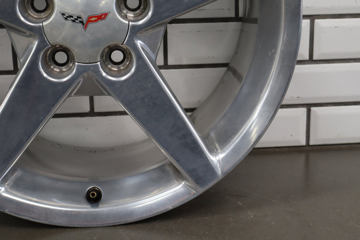 2005-2007 Chevrolet Corvette C6 Rear 19x10 OEM 5 Spoke Wheel | Polished
