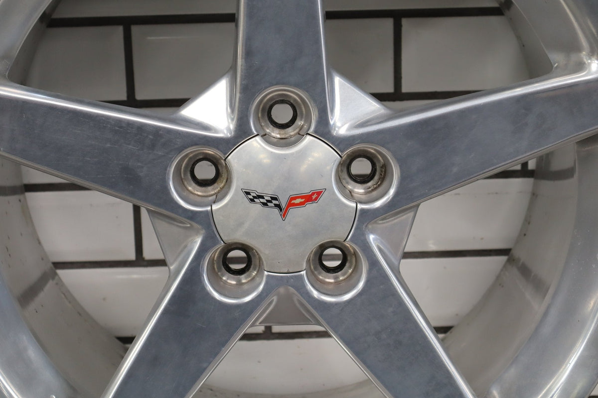 2005-2007 Chevrolet Corvette C6 Rear 19x10 OEM 5 Spoke Wheel | Polished