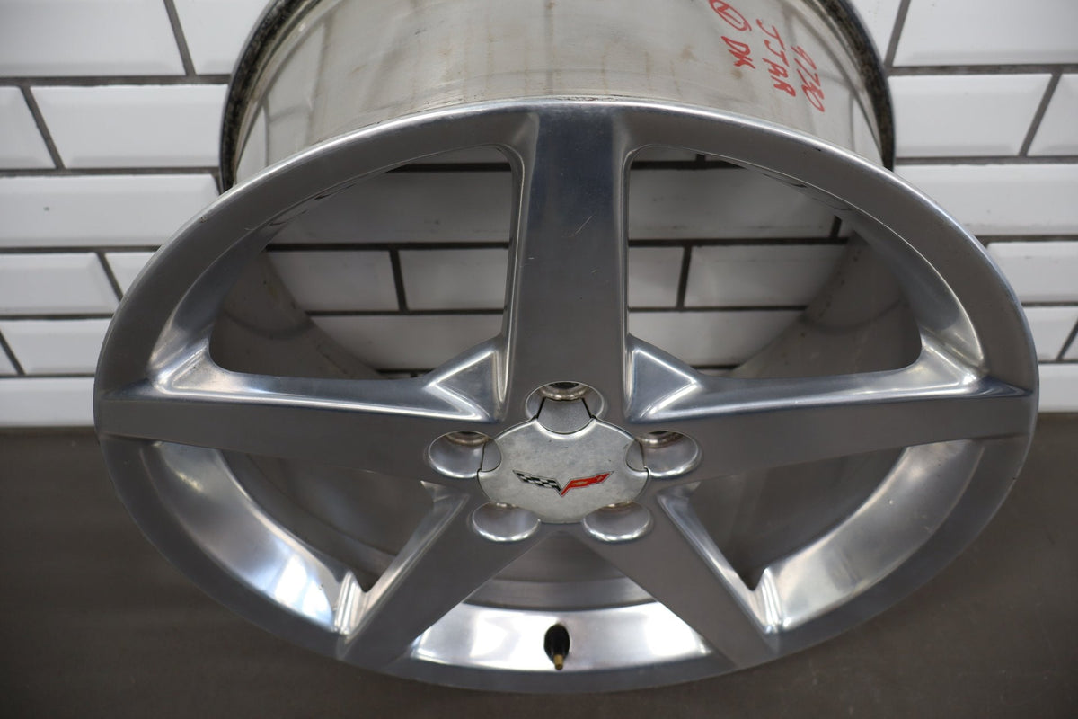 2005-2007 Chevrolet Corvette C6 Rear 19x10 OEM 5 Spoke Wheel | Polished