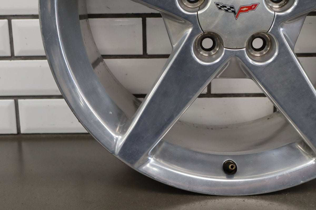 2005-2007 Chevrolet Corvette C6 Rear 19x10 OEM 5 Spoke Wheel | Polished