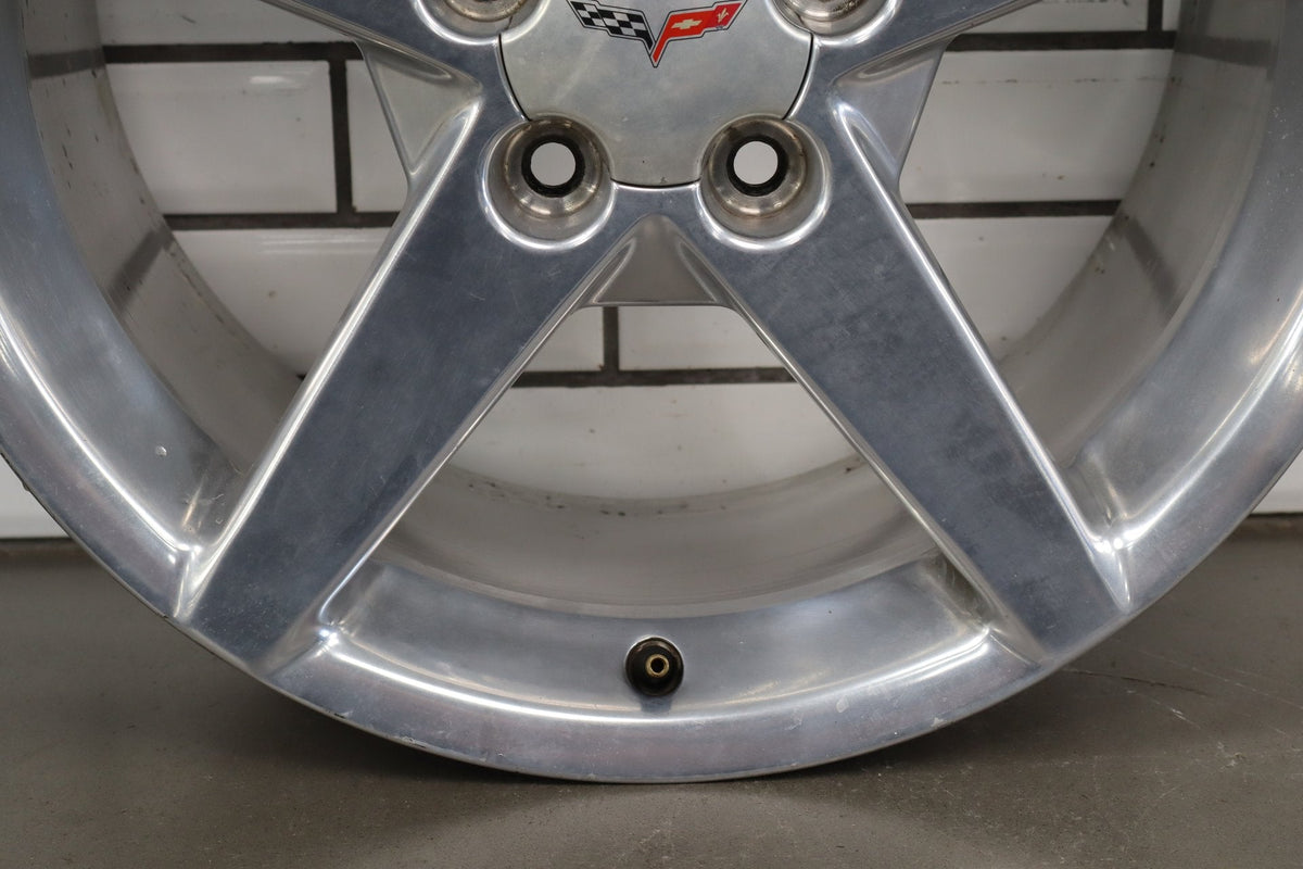 2005-2007 Chevrolet Corvette C6 Rear 19x10 OEM 5 Spoke Wheel | Polished
