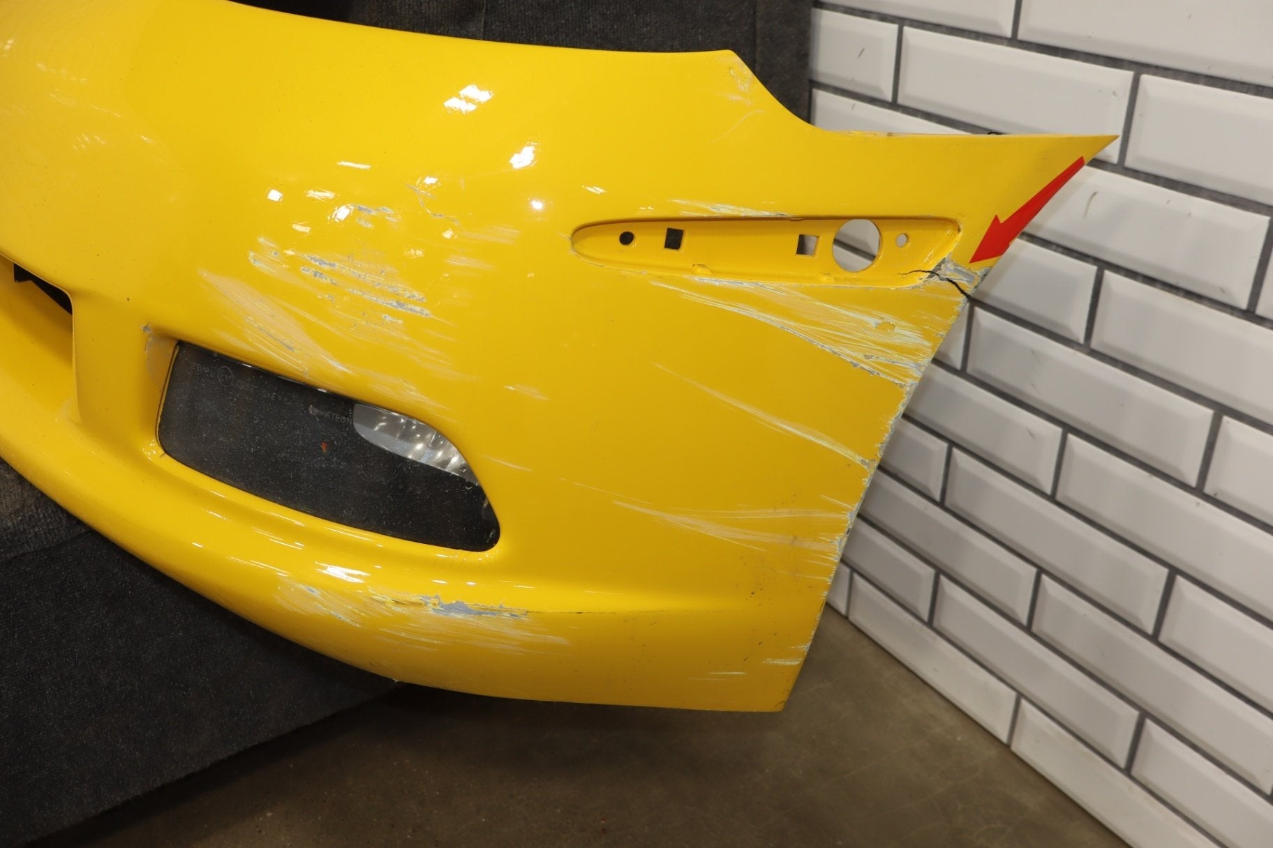 2005-2013 Chevrolet Corvette C6 Base Front Bumper Millennium Yellow 79-Damage
