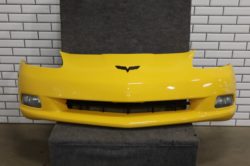 2005-2013 Chevrolet Corvette C6 Base Front Bumper Millennium Yellow 79-Damage