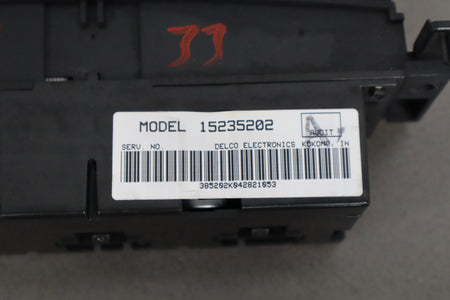 2005-2013 Chevrolet Corvette C6 Heater Climate Control Dual Zone