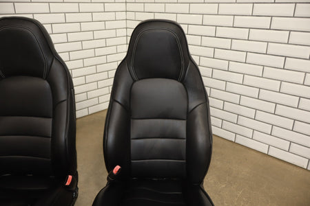 2005-2013 Chevrolet Corvette C6 Sport AQ9 Leather Seats Set Black 19