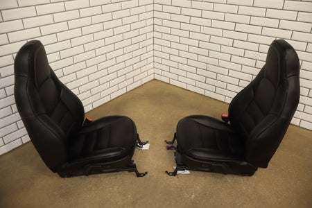 2005-2013 Chevrolet Corvette C6 Sport AQ9 Leather Seats Set Black 19