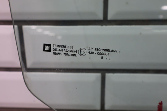 2005 - 2013 Chevy Corvette C6 Right Passenger Door Window Glass